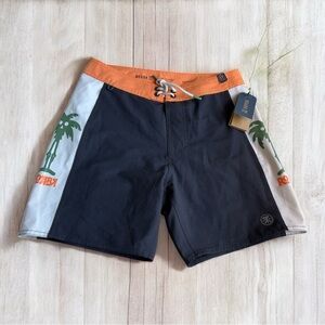 Roark Men’s Shorts Boardshorts Size 28 Black 17” Outseam NWT